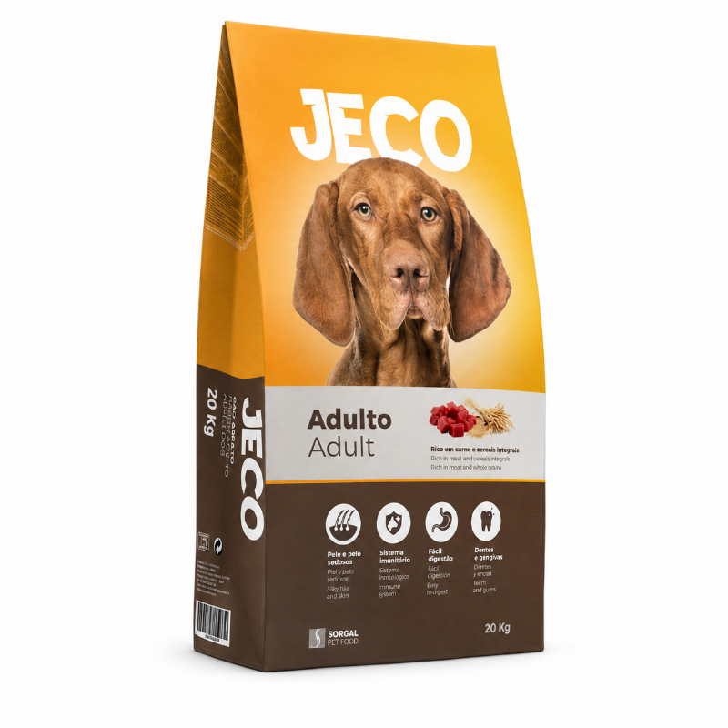 Jeco Adult — მშრალი საკვები ზრდასრული ძაღლებისთვის, 20 კგ