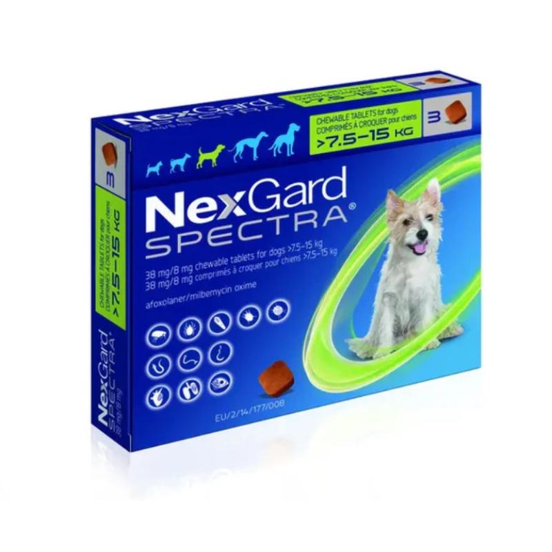 NexGard Spectra ძაღლისთვის M 7.5-15კგ (1 ტაბლეტის ფასი)