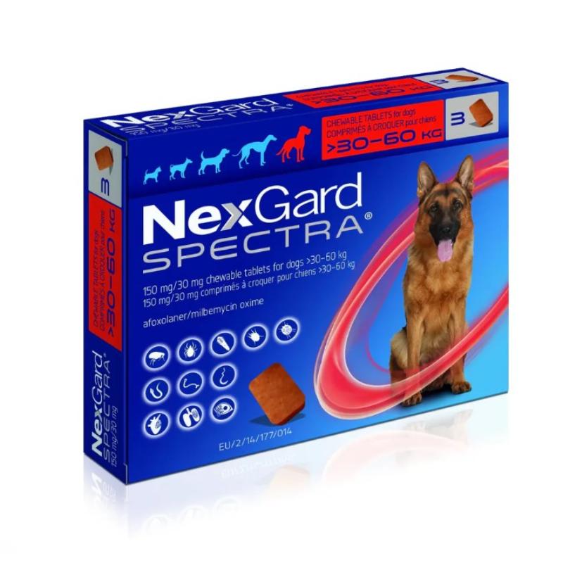 NexGard Spectra ძაღლისთვის XL 30-60კგ (1 ტაბლეტის ფასი)