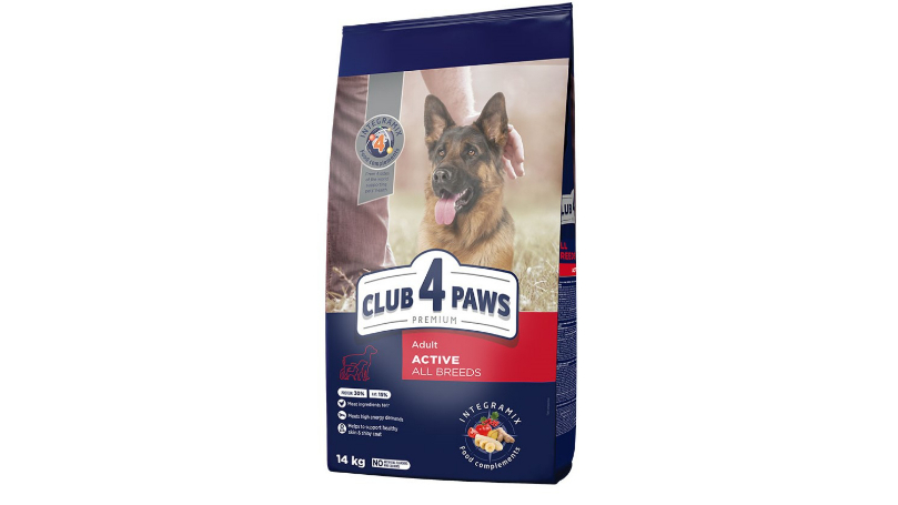 Club 4 Paws Premium Active — მშრალი საკვები ზრდასრული აქტიური ძაღლებისთვის, 14 კგ