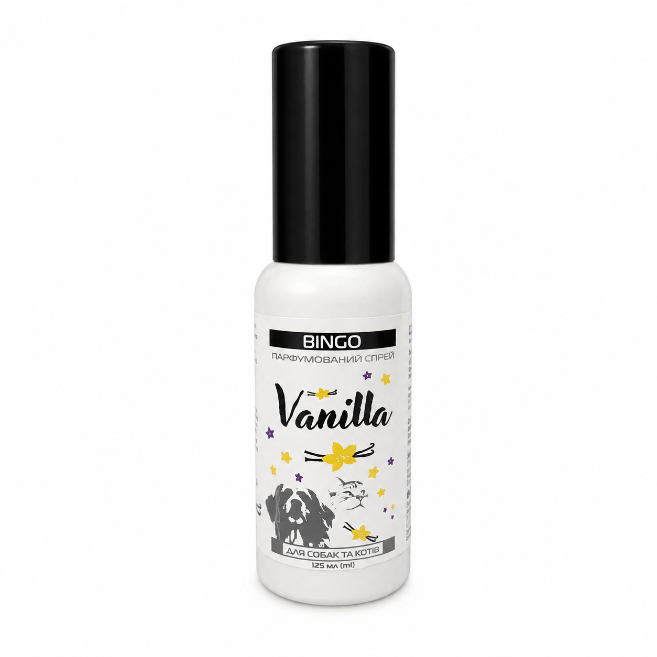 Bingo Vanilla — პარფიუმირებული სპრეი ძაღლებისა და კატებისთვის, 50 მლ