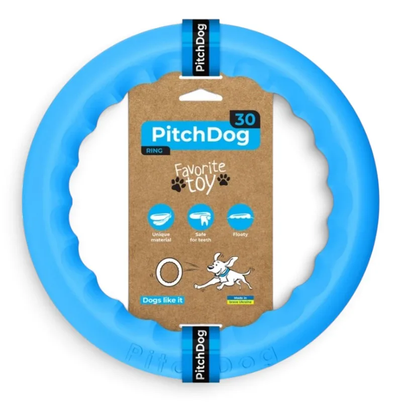 PitchDog სავარჯიშო რგოლი ძაღლებისთვის, ლურჯი — 28 სმ