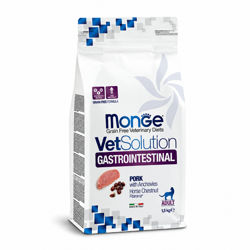 Monge VetSolution Gastrointestinal — კუჭ-ნაწლავის პრობლემების მქონე კატების დიეტური მშრალი საკვები, 1.5 კგ