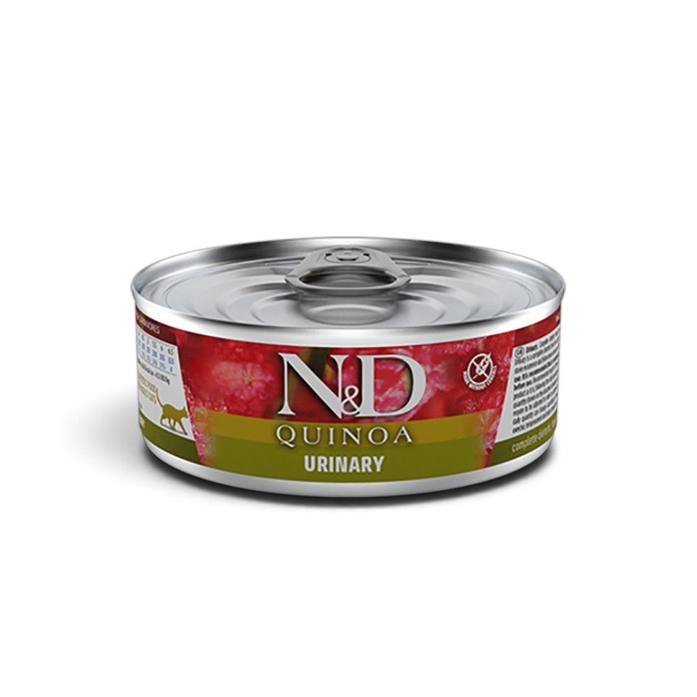Farmina N&D Quinoa Urinary — კატის დიეტური სველი საკვები იხვით, საშარდე გზების ჯანმრთელობისთვის, 80 გ