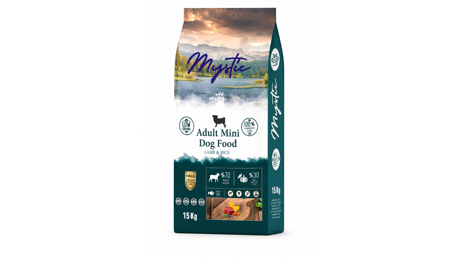 Mystic Low Grain Adult Mini — მცირე ჯიშის ზრდასრული ძაღლების მშრალი საკვები ბატკნითა და ბრინჯით, 15 კგ