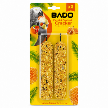 BADO — თაფლის არომატიანი კრეკერები თუთიყუშებისთვის, 2*55გრ