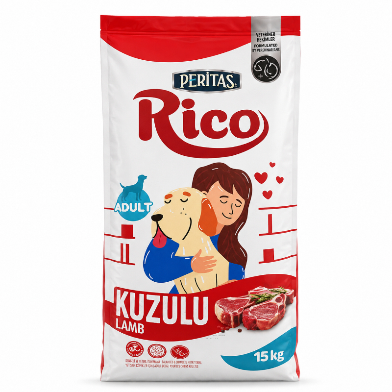 Rico — ზრდასრული ძაღლების მშრალი საკვები ბატკნით, 15 კგ